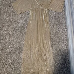 Lulu's Sheer Metallic Gold cover up dress